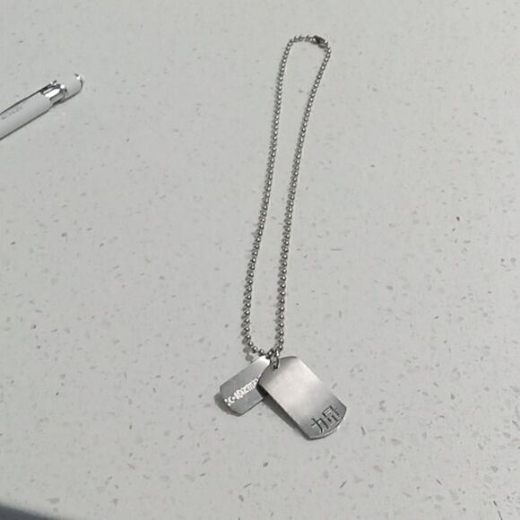 INOX Jewelry silver tone steel necklace with 2 mini charms NWT SSP1945 - Picture 1 of 4